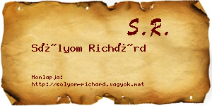 Sólyom Richárd névjegykártya