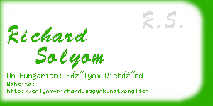 richard solyom business card